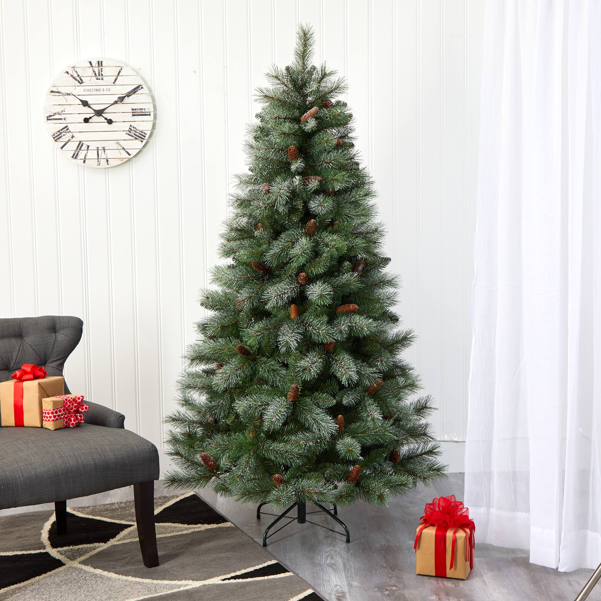 6ft. Unlit Snowed French Alps Mountain Pine Artificial Christmas Tree